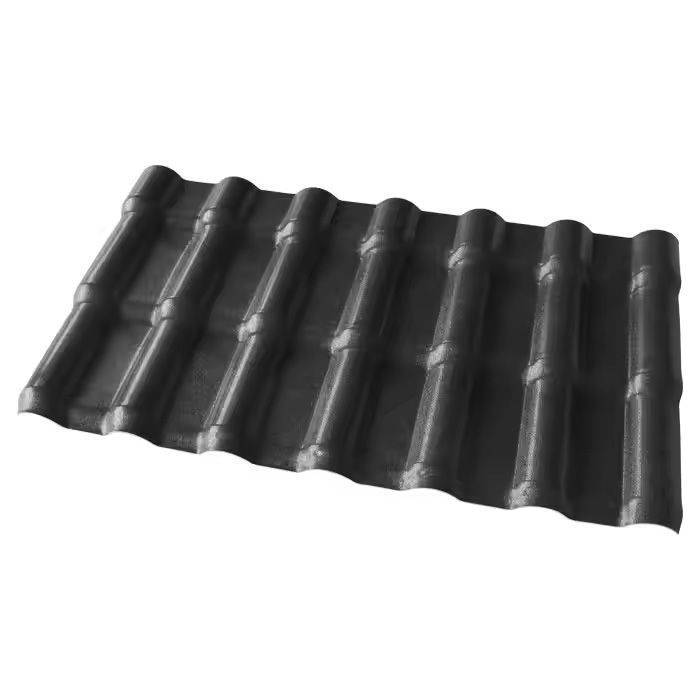 1050mm Black ASA PVC Synthetic Resin Spanish Roof Tile