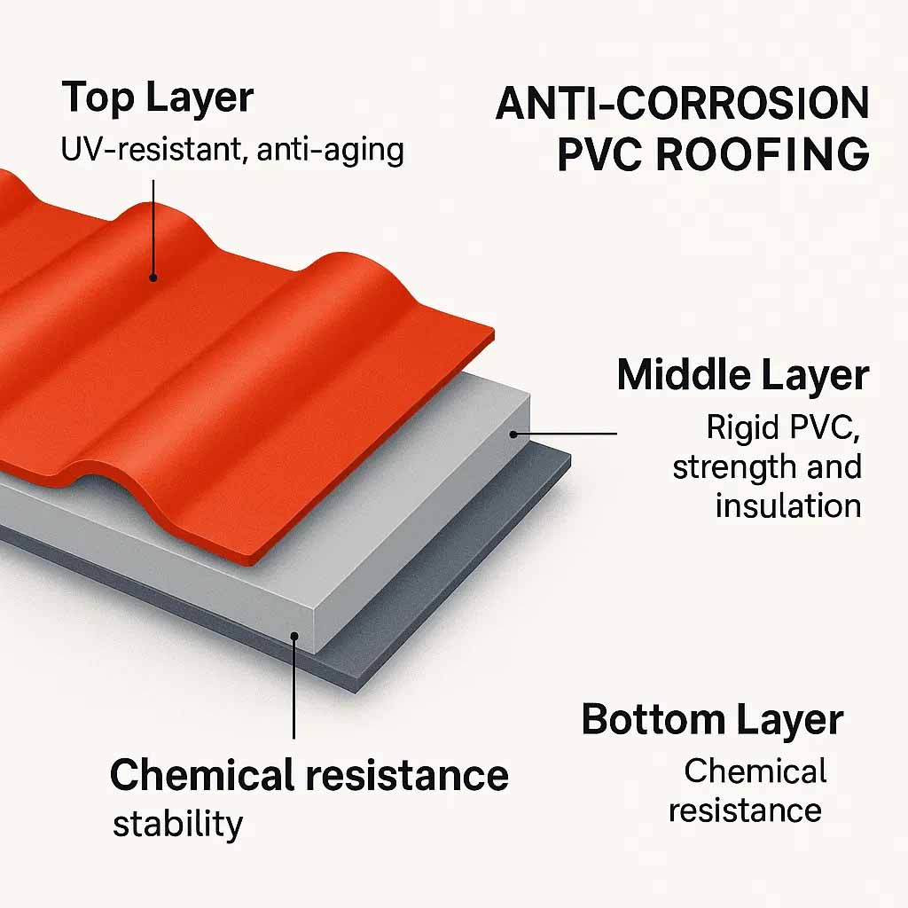 upvc roof sheet layer details